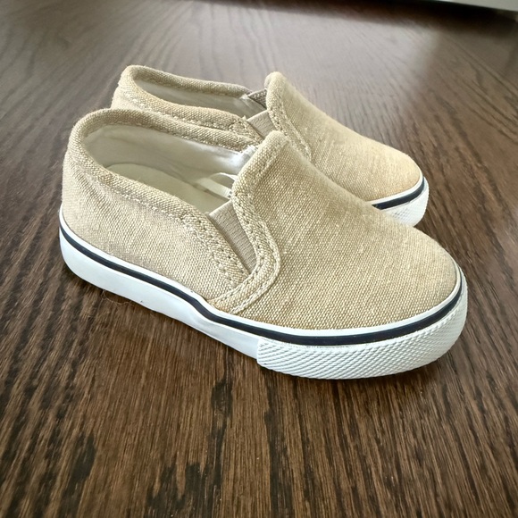 Janie and Jack Kids Beige Slip-On Sneakers - Picture 2 of 3